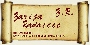 Zarija Radoičić vizit kartica